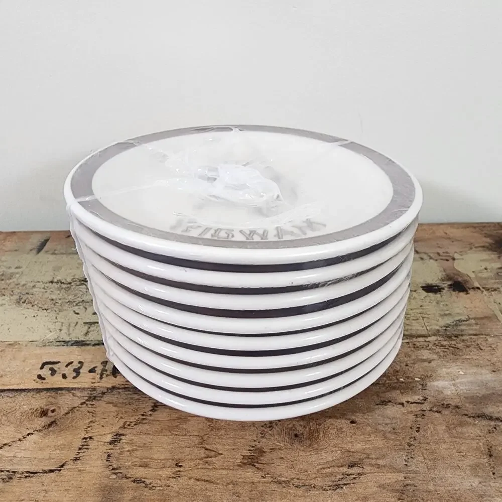 Vintage Oneida Wigwam tavern plate set of 9‎ new old stock Native American print